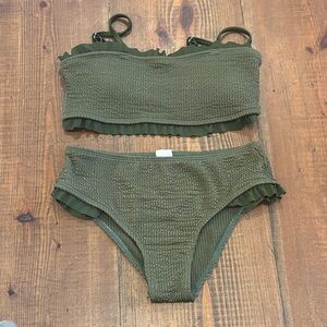 SHEIN Olive Green Kids Swim Bikini